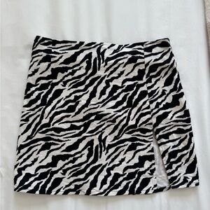 Motel Rocks Black and White Zebra Pencil Skirt